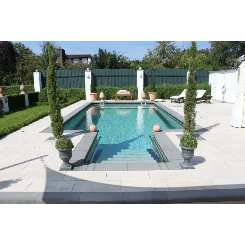 Rustica Nevada Paket med turkost vatten och ljusgrå stengolvplattor