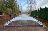 Pool Roof NIVO KIT B 5×10 (clear glass, ELOX, exterior door)