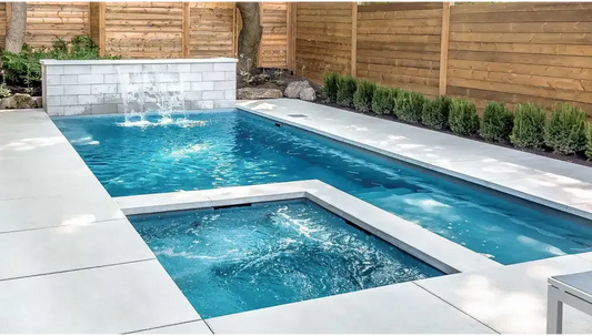 Leisurepools Limitless pool – modern design, hot tub, waterfall, for limited space