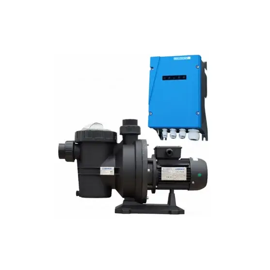 Lorentz solcellspumppaket PS2-600 svart poolpump med blå kontrollpanel