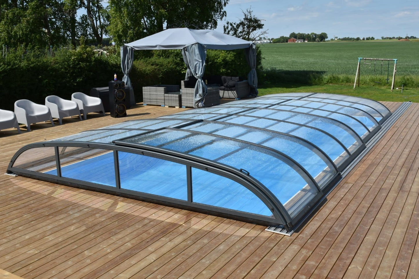 Pool Roof NIVO KIT 960B 4×9 (clear glass, side door)
