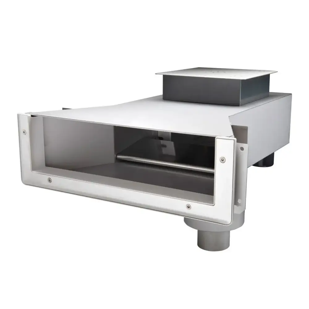 Rostfritt syrafast ventilationskanal med intern fläkt i silver