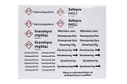 Pahlén label set for measuring and dosing