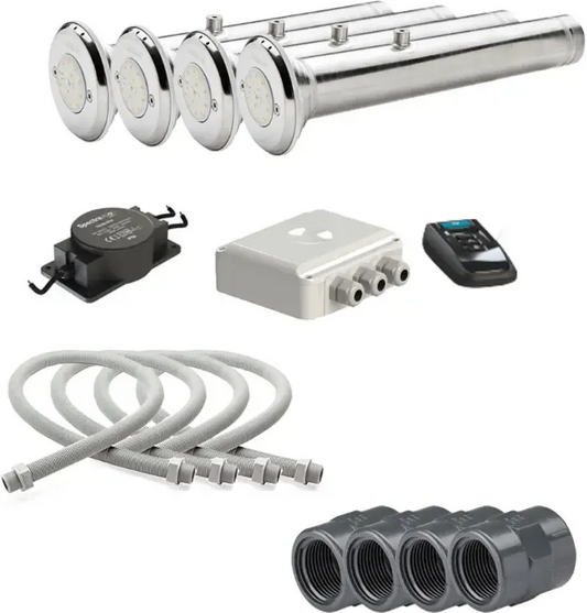 Pahlén Spotlights PREMIUM+ lighting package – four chrome LED underwater lights
