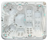 PassionSpa Desire hot tub – Signature Collection, white acrylic, seating, massage jets, blue LED lighting