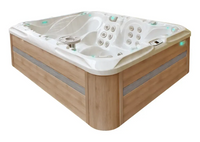 PassionSpa Desire hot tub – white wood-effect finish, LED lighting, massage jets