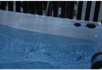 PassionSpa Desire hot tub – Signature Collection, white finish, blue LED lighting, black control panels