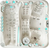 PassionSpa Euphoria Mighty Wave hot tub – white finish, white interior, silver massage jets, blue LED lighting