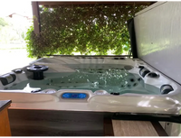 PassionSpa Euphoria Mighty Wave hot tub – white finish, Exclusive Collection, white interior, black massage jets, blue digital control panel