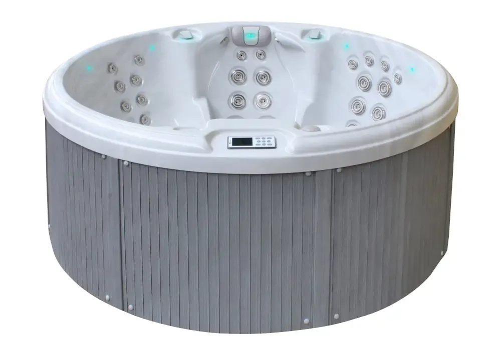 PassionSpa Recharge hot tub – Pure Collection, white and grey, massage jets, control panel