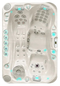 PassionSpa Sensation hot tub – white acrylic, massage jets, blue LED lighting