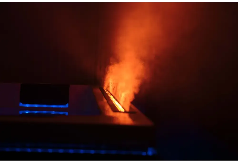 PassionSpa Serene 6 hot tub – fireplace, orange flames, blue LED lighting