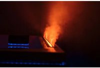 PassionSpa Serene 6 hot tub – fireplace, orange flames, blue LED lighting