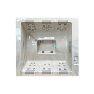 PassionSpa Serene 6 hot tub – modern design, white finish, marble pattern, massage jets, control panel