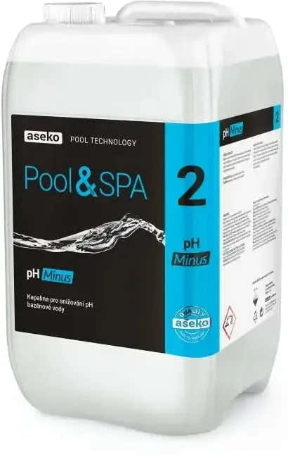Liquid pH minus for balanced pool water, 20 l, in white packaging