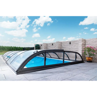 Pooltak Dallas 3x6 i klar kanalplast med svarta ramar