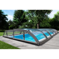 Pooltak Dallas 3x6 i klar kanalplast med grå ram