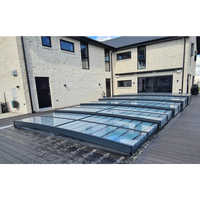 Pooltaket Icon med sarg klarplast antracit, moderna glasplattor