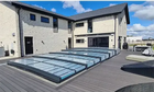 Pool Cover ICON 4.5×9 without frame clear plastic anthracite