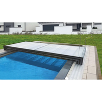 Modern svart pooltak Mästare Plus med glaspaneler och års garanti