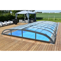 Pooltak Nivo Kit 750B med bågad glasöverdrag och svart ram