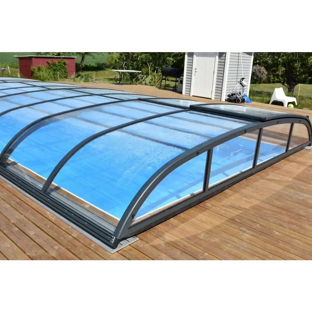 Pooltak Nivo Kit 860ms med modern valvformad design i svart ram