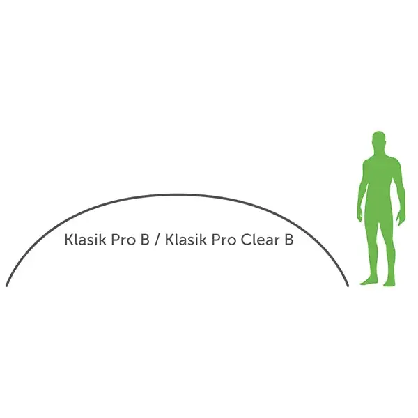 Grön silhuett av människa i modernt smart pooltak med klar kanalplast