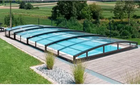 Pool Cover Special 5x10 without frame clear plastic side door anthracite