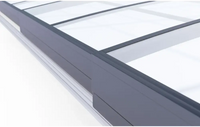 Funktionellt pooltak Sydney med grå aluminiumramad takpanel