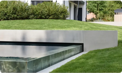 Above-ground PP pool in 20 mm material with a skimmer – modern minimalist concrete wall