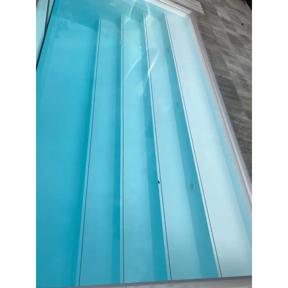 Pooltime Exclusive 12mm rektangulär PP-pool 4x12x1 med klarblått vatten