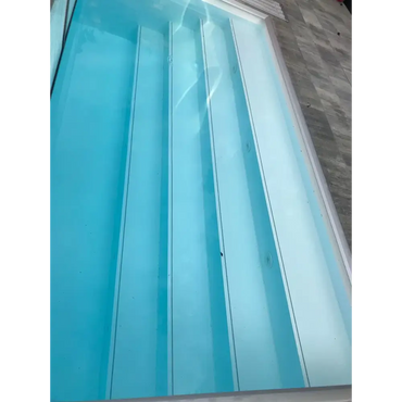 Pooltime Exclusive 12mm rektangulär PP-pool 4x12x1 med klarblått vatten