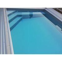 Pooltime Exklusiv 12mm rektangulär pool med turkost vatten