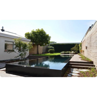 Pooltime exklusiv infinity med turkost vatten och svart kakel