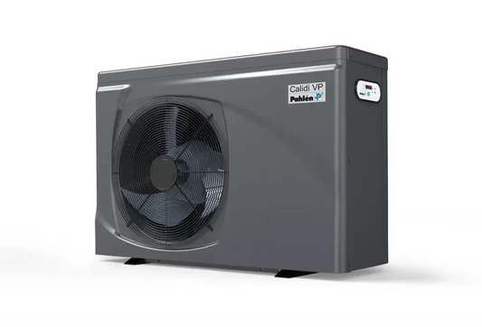 Grey Pahlén Calidi VP10 outdoor unit with a black fan grille Grey Pahlén Calidi VP10 outdoor unit with a black fan grille