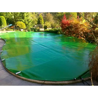 Grön pooltäckning Blå inkl handenhet för pool