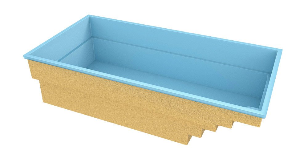 Glasfiberpool Saba 600 6.00m x 3.00m x 1.45m