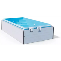 Rektangulär uppblåsbar badtunna i Thermopp Poolpaket Qbig med blå interiör