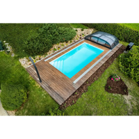 Rektangulär pool med klart blått vatten i Thermopp Poolpaket Qbig