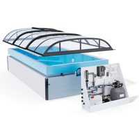 Modern Thermopp Poolpaket Qbig med vit ovanjordpool och glasdach