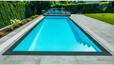 Qbig Overflow pool package – black frame, turquoise water
