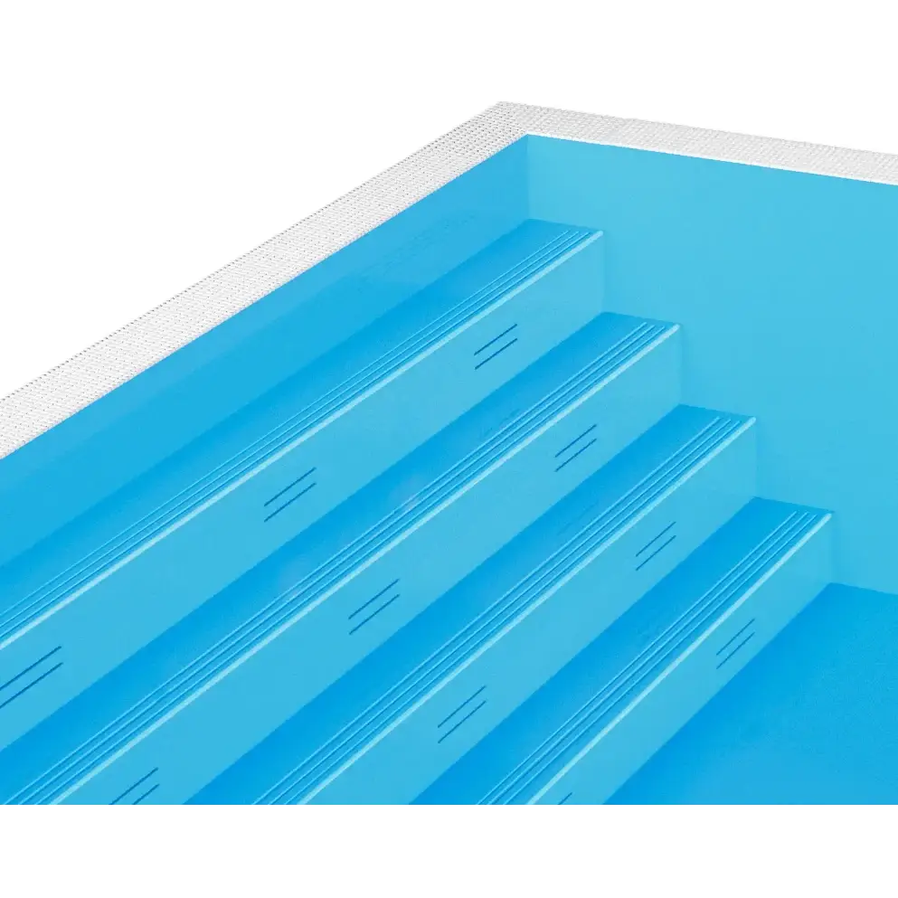 Blå pooltrappor med non-slip yta i Poolpaket QBIG Overflow