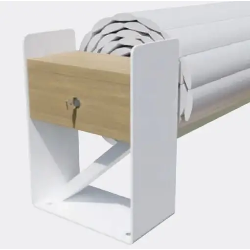 Vit top one ovanmark bracket med vit metall och trä med nyckelhål