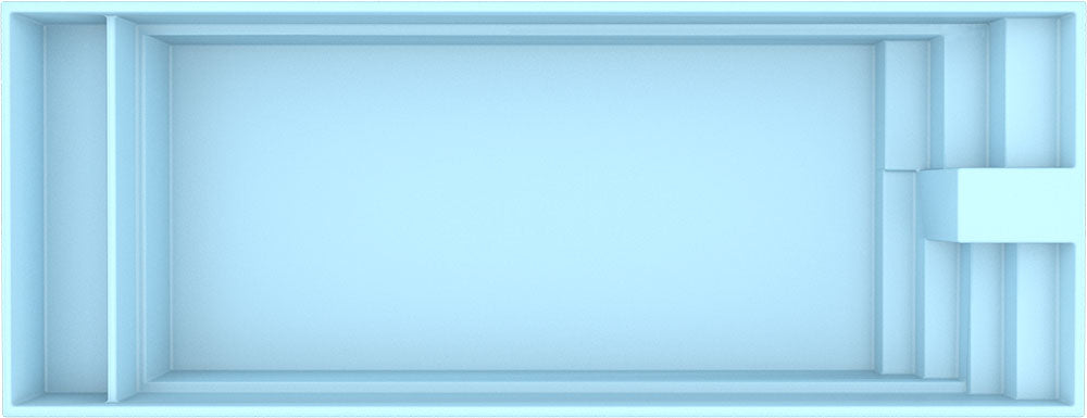 Fiberglass pool Trinidad 9.70m x 3.70m x 1.60m