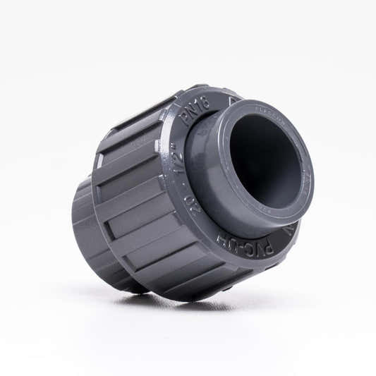 PVC unions for solvent-weld and threaded connections