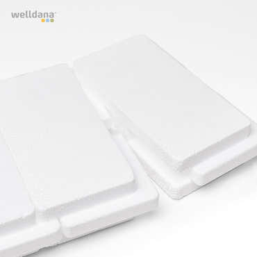 End piece for PPG polystyrene block