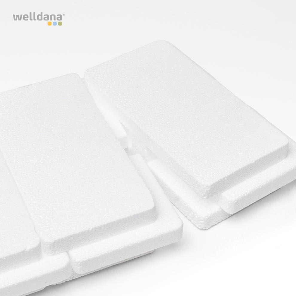 End piece for PPG polystyrene block