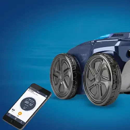 Zodiac Alpha poolrobot med konstant cyklonal aspiration, blå med svarta hjul